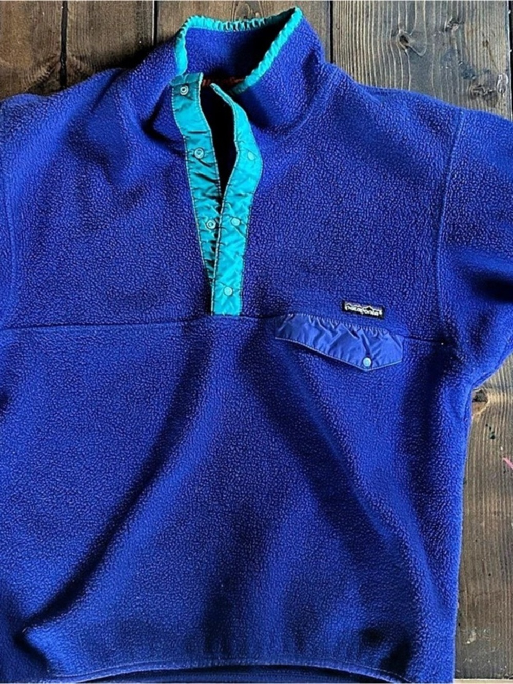 Patagonia Synchilla Snap-T Pullover Blue Fleece Size Medium